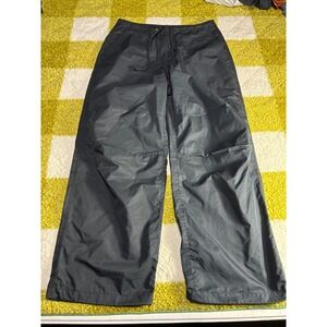 Kith Men Black Cotton Nylon Wide Leg Parachute Pant Drawstring Size 28 KHW060489